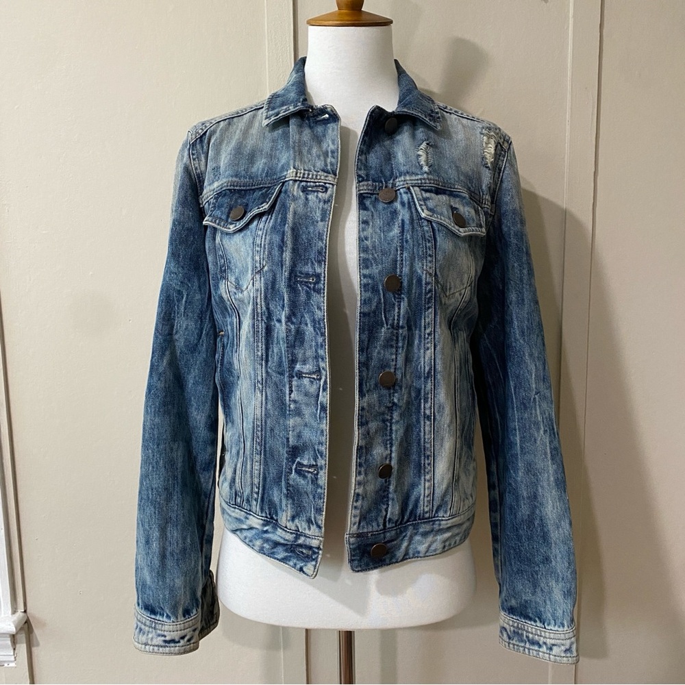 Express Distressed Acid Wash Denim Jacket, Size XS